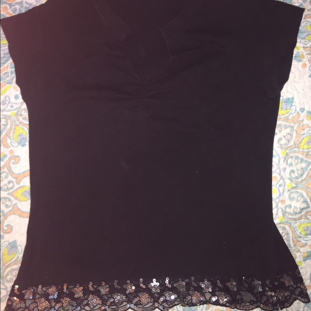 ⭐️🔥$5/20🔥 XL Outlaw Brand Black Sequined Tee⭐️